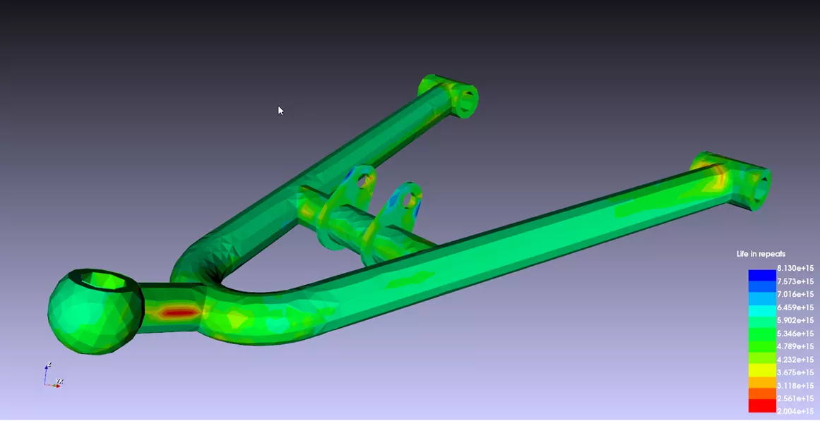 extending the capability of solidworks motion with msc adams 7 solidworks motion fatigue simulation results